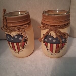 Rustic Patriotic Mason Jar Set